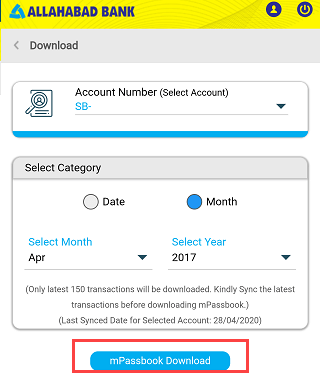 download Allahabad Account Statement