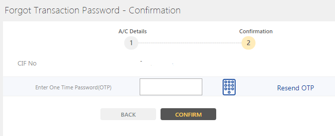 Indian Bank Transaction password reset