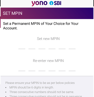 SBI YONO Reset MPIN