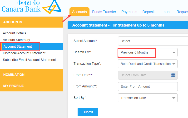  Canara Bank Account Last 6 Months Statement