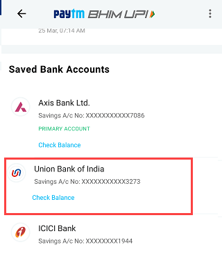 union bank of India check balance