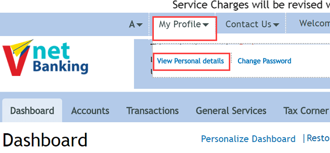 Vijaya Bank Internet Banking User ID