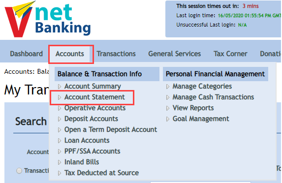 View/Download Vijaya Bank Statement Online