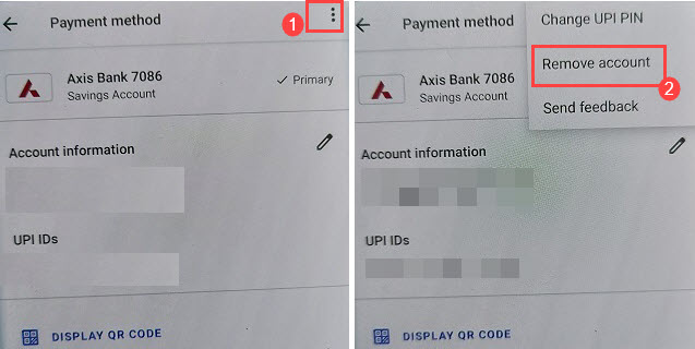 google pay remove bank account