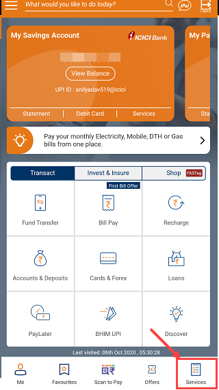 ICICI Mobile Banking services