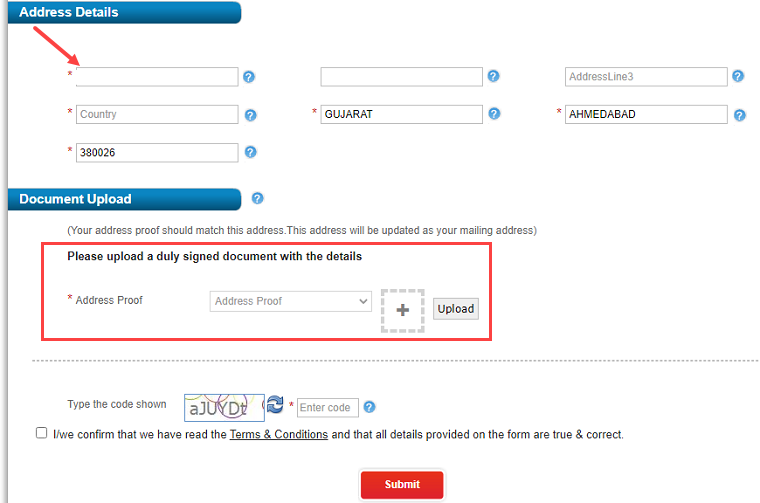 HDFC bank change update address