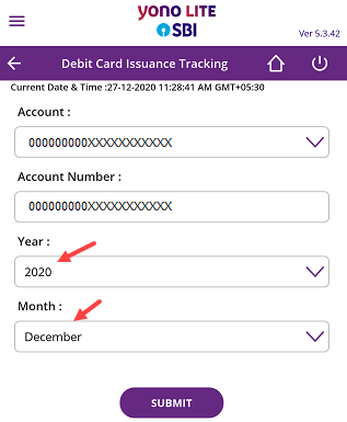 Track SBI Debit Card Status
