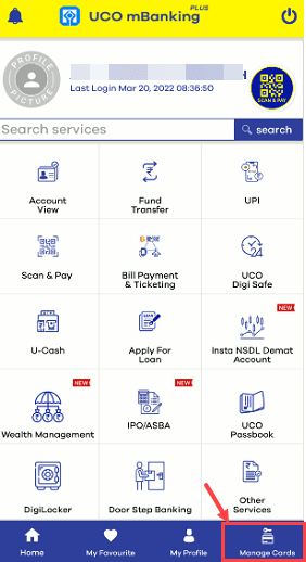 UCO Bank generate a new ATM PIN