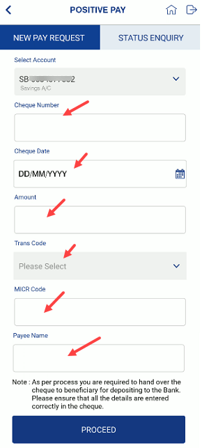 Indian Bank Positive Pay System