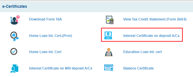 Download SBI Account Interest Certificate Online