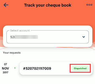 Bank of Baroda Cheque Book tracking delivery status