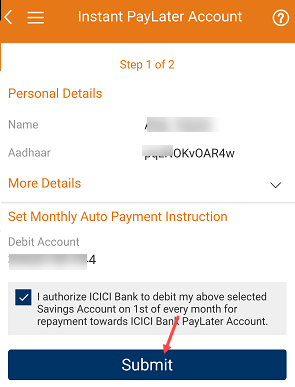 ICICI PayLater Activate