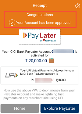 ICICI PayLater Activate