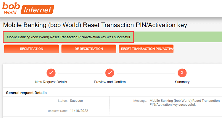 Bank of Baroda activation key