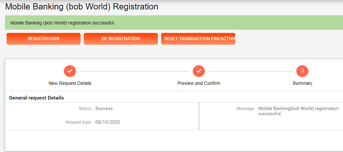 register bank of baroda mobile banking bob world