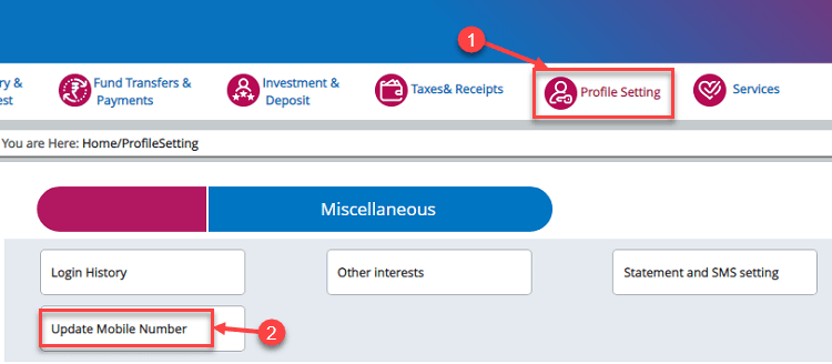 Update Central Bank of India Mobile Number Online