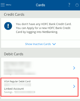 HDFC ATM PIN generation