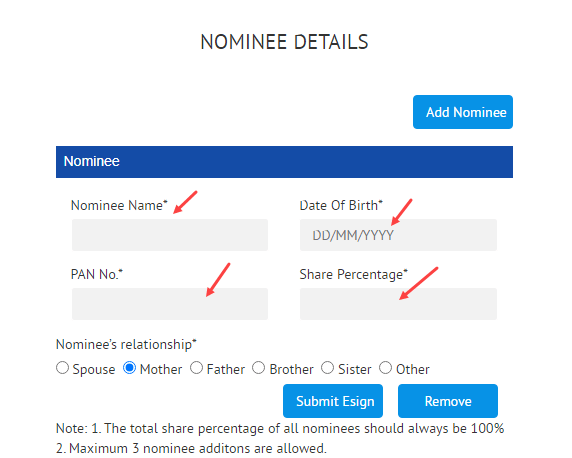 Add nominee Angel One Demat account online