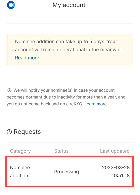 Zerodha Add Nominee