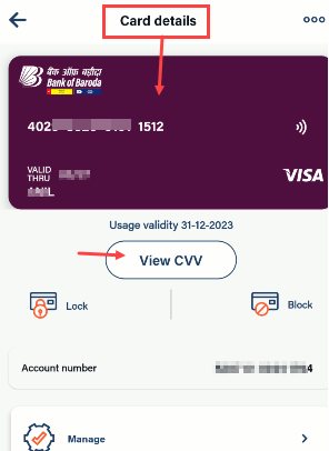 Check Bank of Baroda Debit Card Number