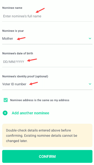 Groww Add Nominee Online