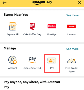 Amazon Pay balance KYC Online