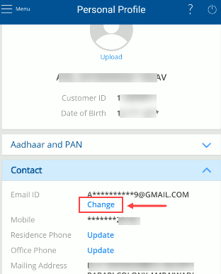 update change HDFC email ID Online