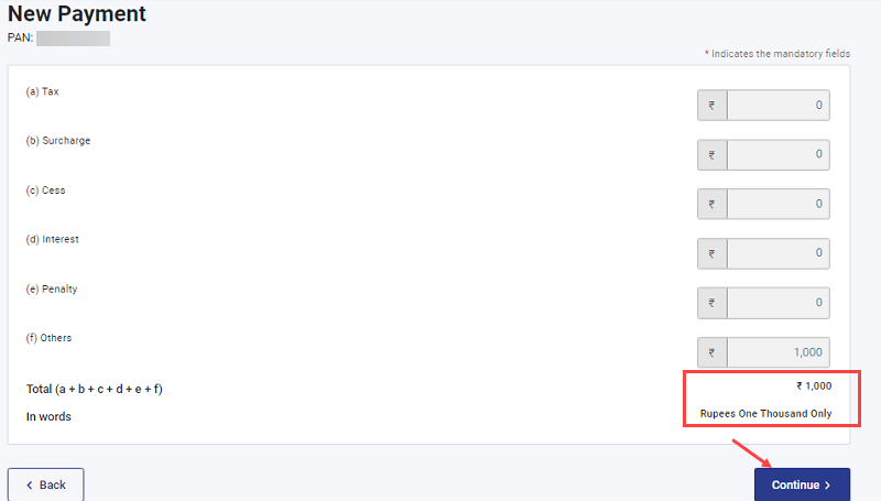 Pay 1000 penalty link pan aadhaar