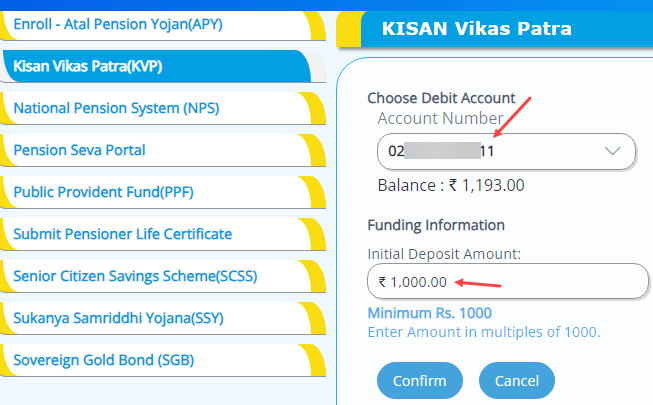 buy kisan vikas patra KVP online in Canara Bank