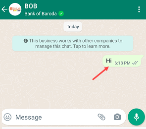 Get Bank of Baroda Account Balance on WhatsApp