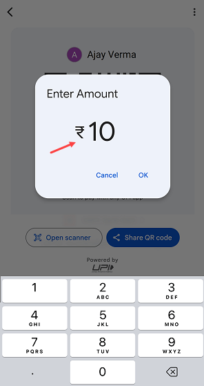 Create Google Pay Personalized QR Code for a specific amount