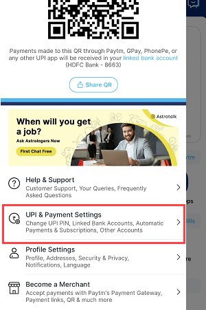 Add Central Bank of India account on Paytm and create upi account