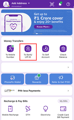 Send Money on Phonepe Using a Bank Account Number