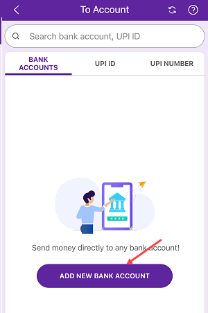 Send Money on Phonepe Using a Bank Account Number