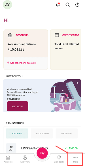 Aadhaar card linking online with Axis Bank