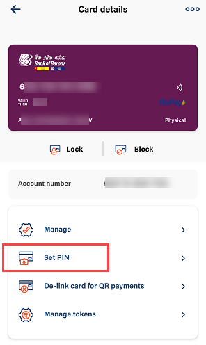 create/generate/set Bank of Baroda ATM PIN through bob World Mobile Banking
