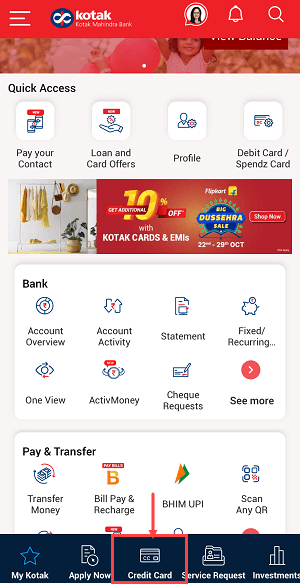 Kotak Bank Offers "Check Credit Score free