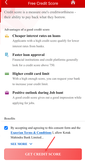Kotak Bank Offers "Check Credit Score free