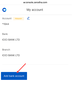 Add New Bank Account in Zerodha