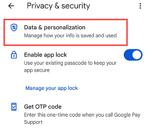 Delete Transaction history GooglePay