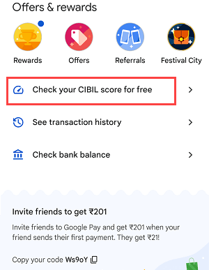 Check CIBIL Score Free in just 1 minute on Google Pay