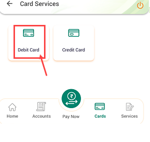 IDBI Mobile Banking Cards section 