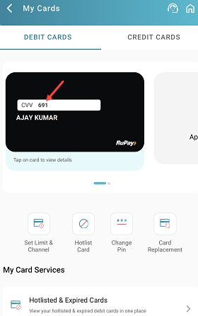 Bank of India Debit card number cvv expiry