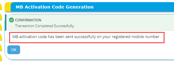 Canara Mobile banking activation code