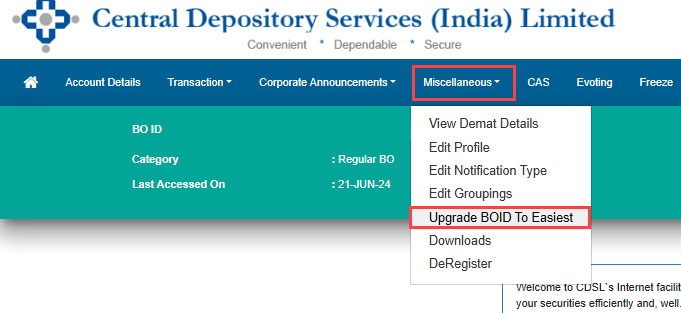 Upgrade CDSL Easiest