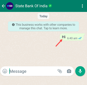 Activate SBI WhatsApp Banking